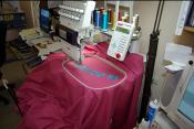 embroidering a table cloth